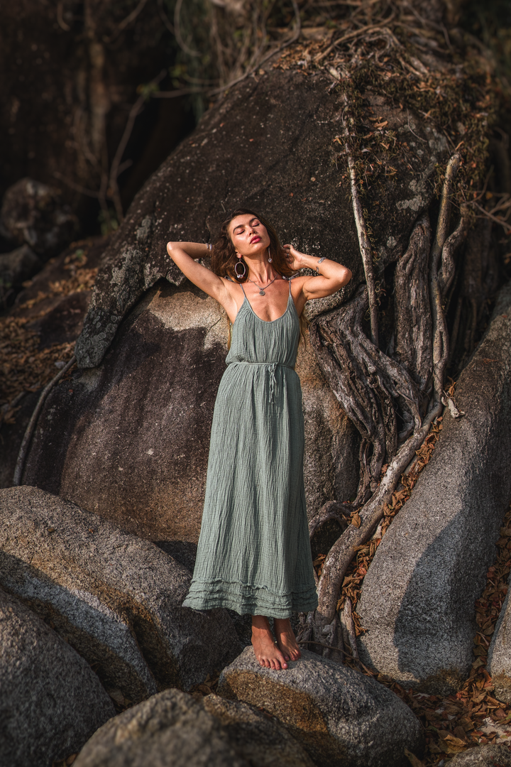 Maxi Dress "Aerinthia"  Sage Grey