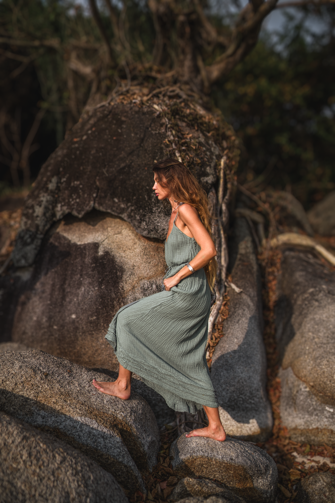 Maxi Dress "Aerinthia"  Sage Grey