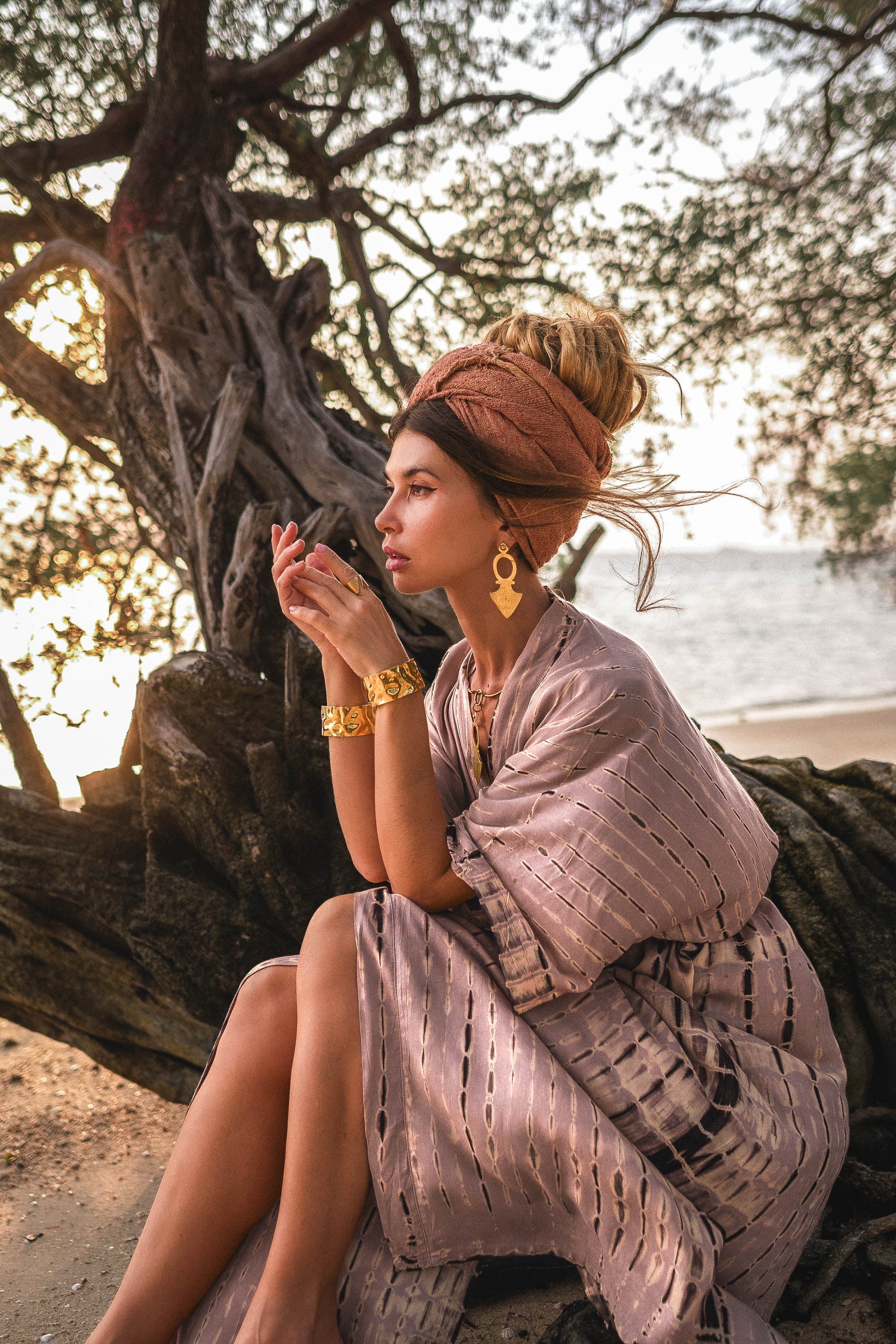 Nālani Kimono with Pockets Lioness – Thaluta