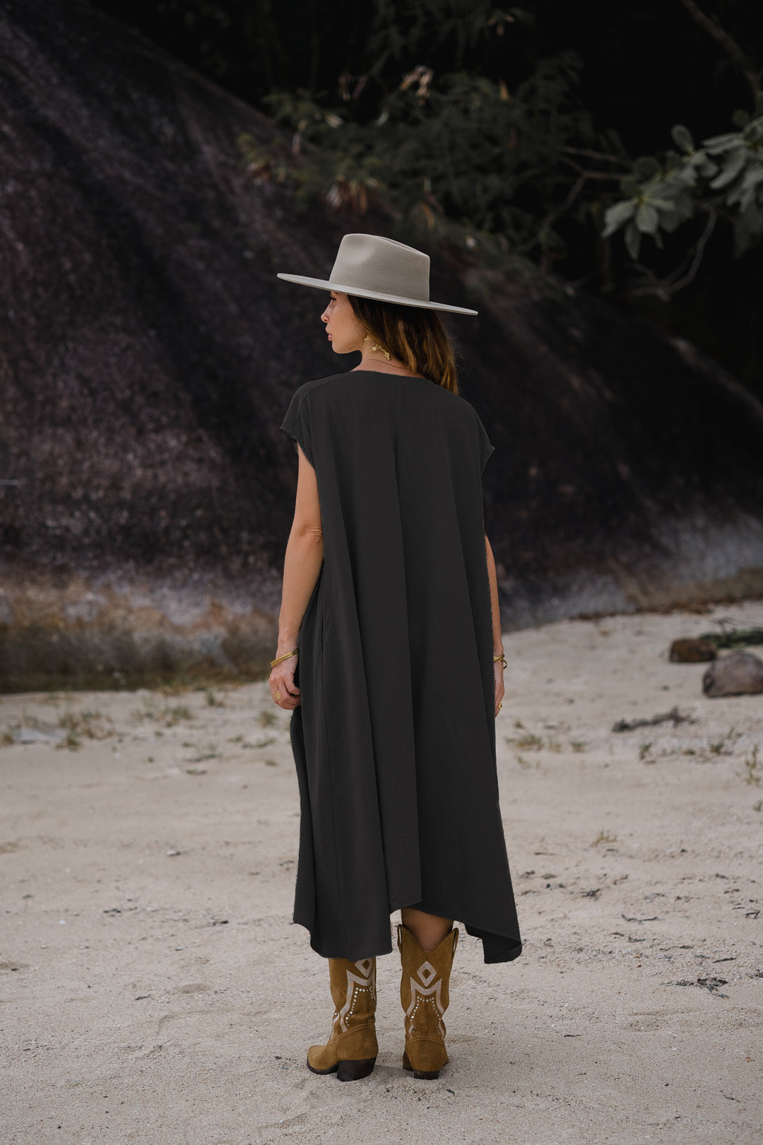 Maxi Dress Ewan Black With Pockets