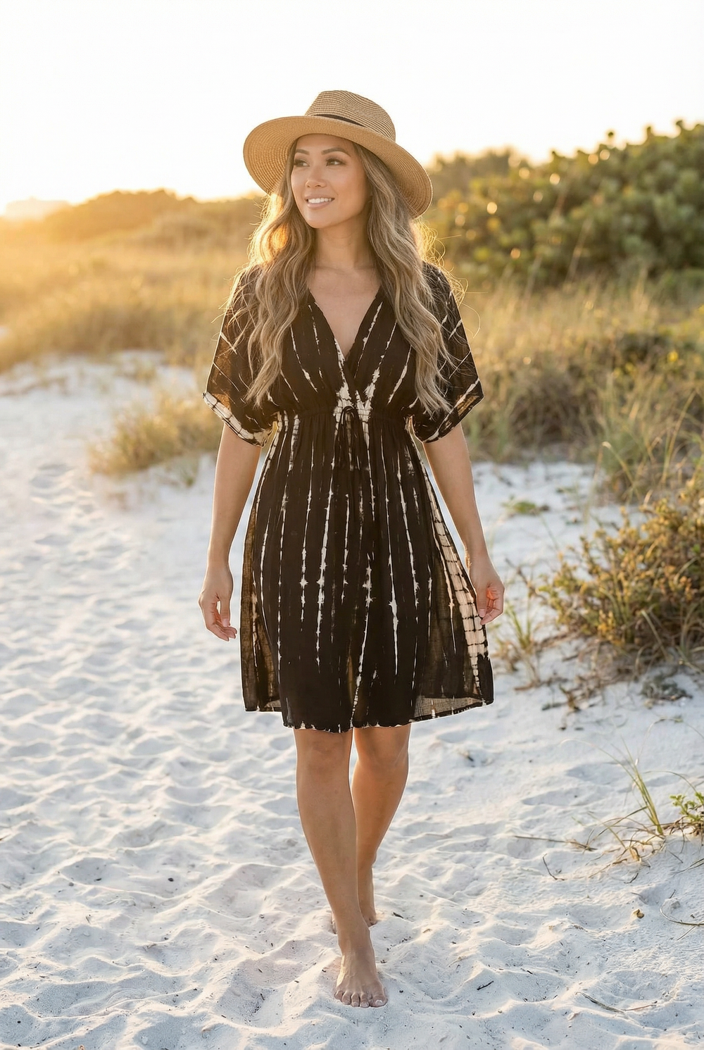 black and gold tie dye dress Sleeveless Tie Dye Maxi Dress. Women's tied dye dress. Nuichan