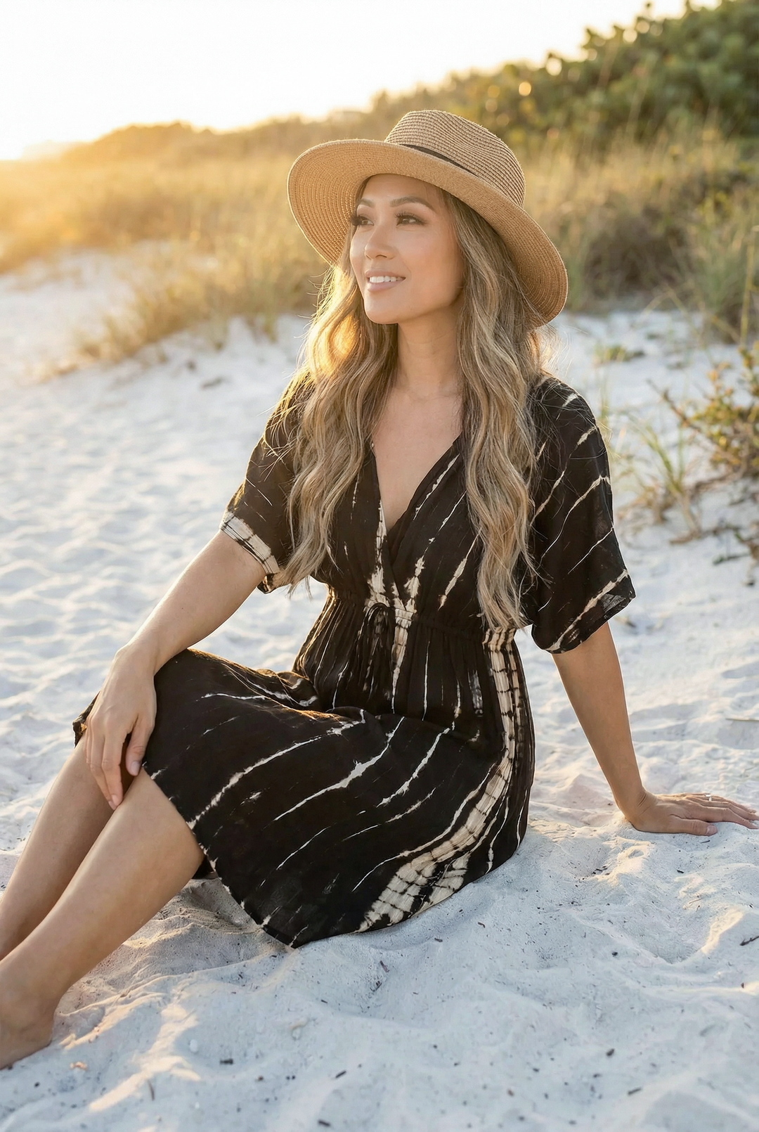 Mona Tie Dye Dress Black