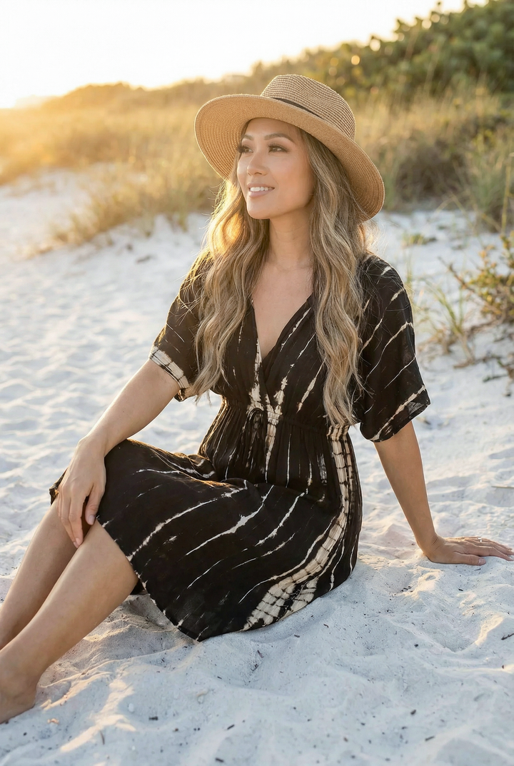 Mona Tie Dye Dress Black