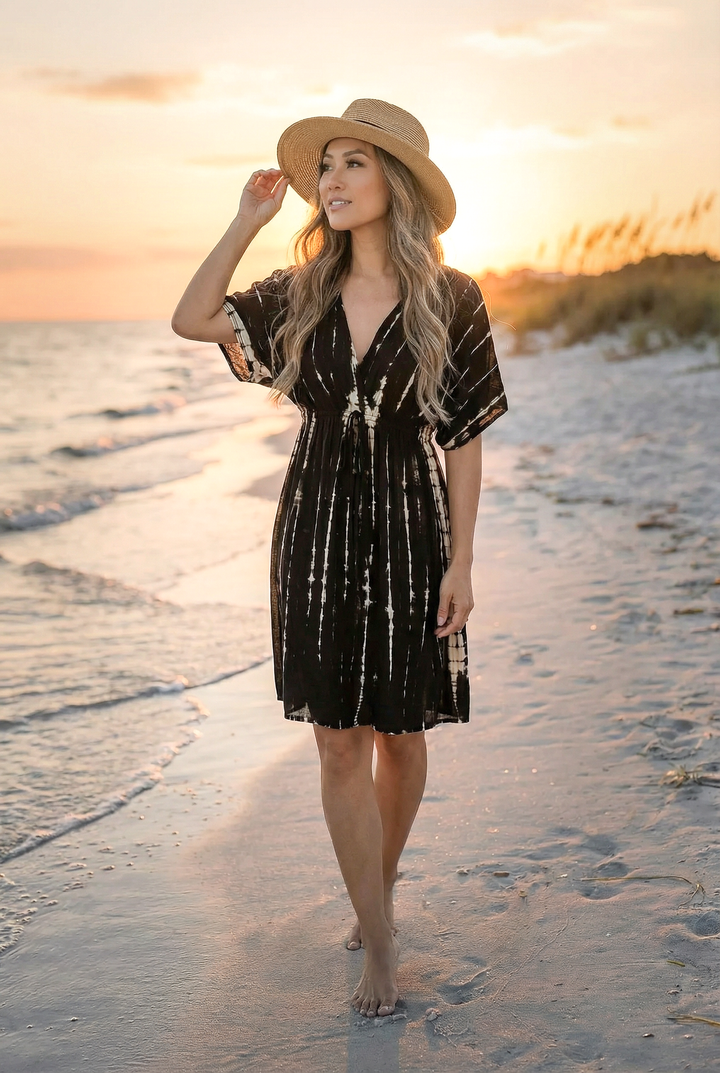 Mona Tie Dye Dress Black