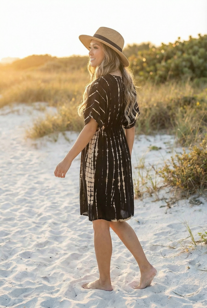Mona Tie Dye Dress Black