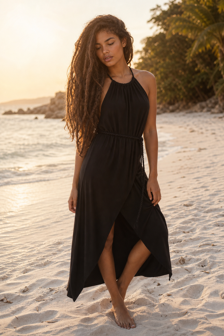 Dune Wrap Dress Black