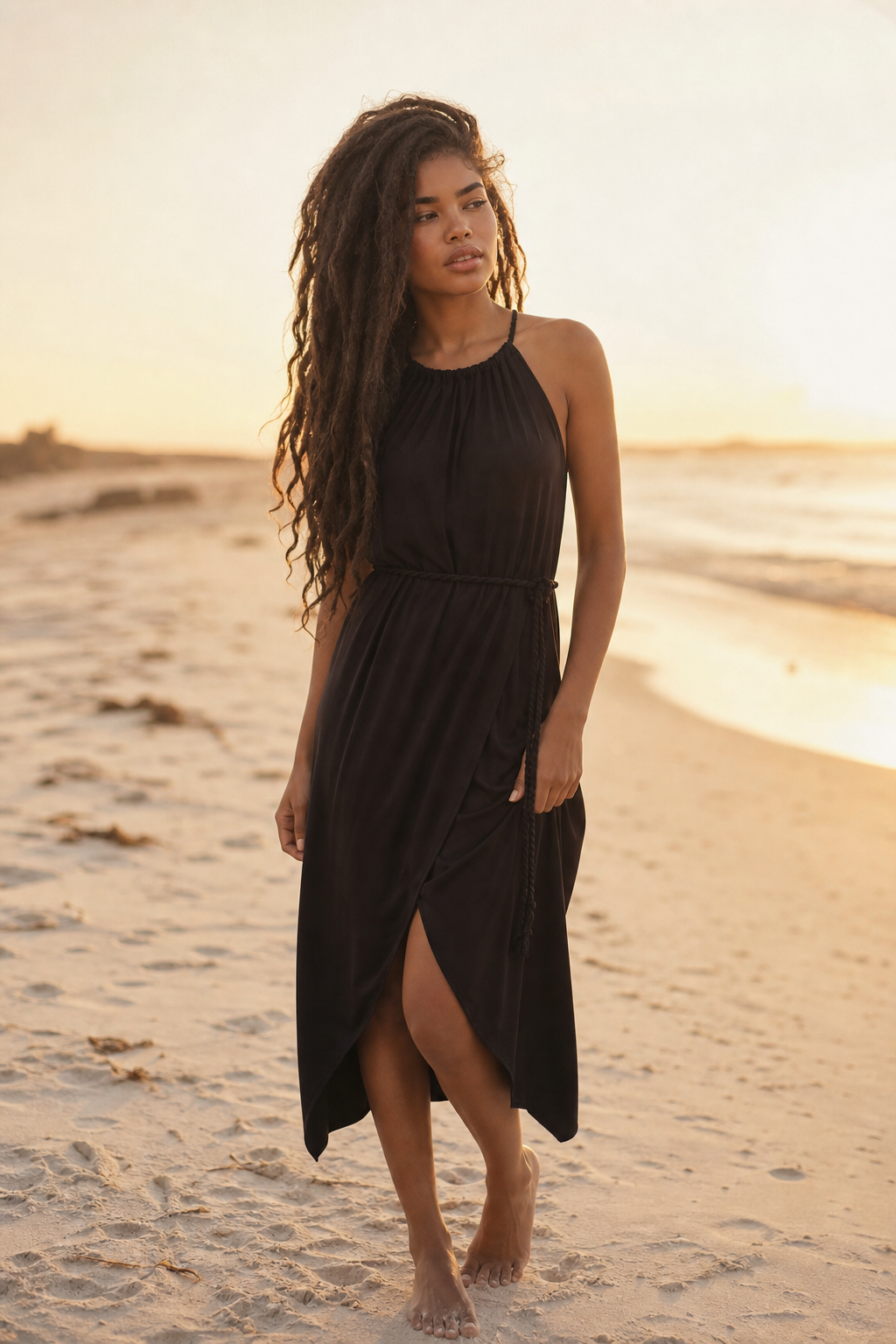 Dune Wrap Dress Black