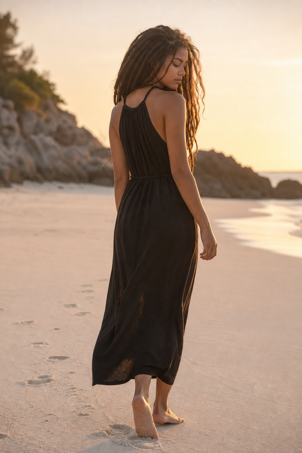 Dune Wrap Dress Black
