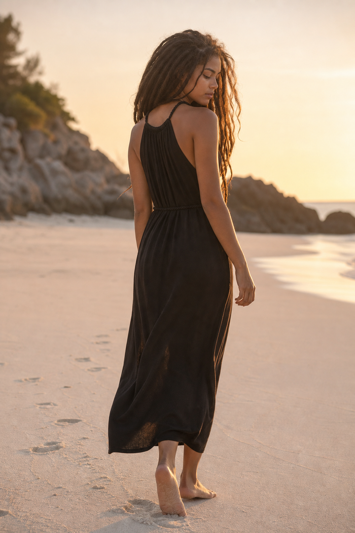 Dune Wrap Dress Black