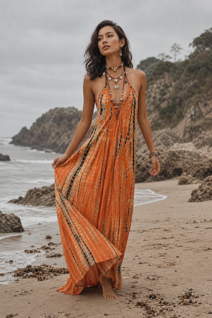 Flamingo Tie Dye Dress Firestorm