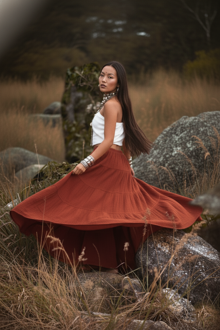 Maxi Boho Gauze Skirt Alisa