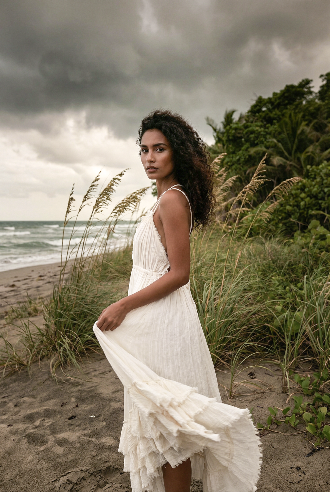 Mira Cotton Ruffle Dress Undyed