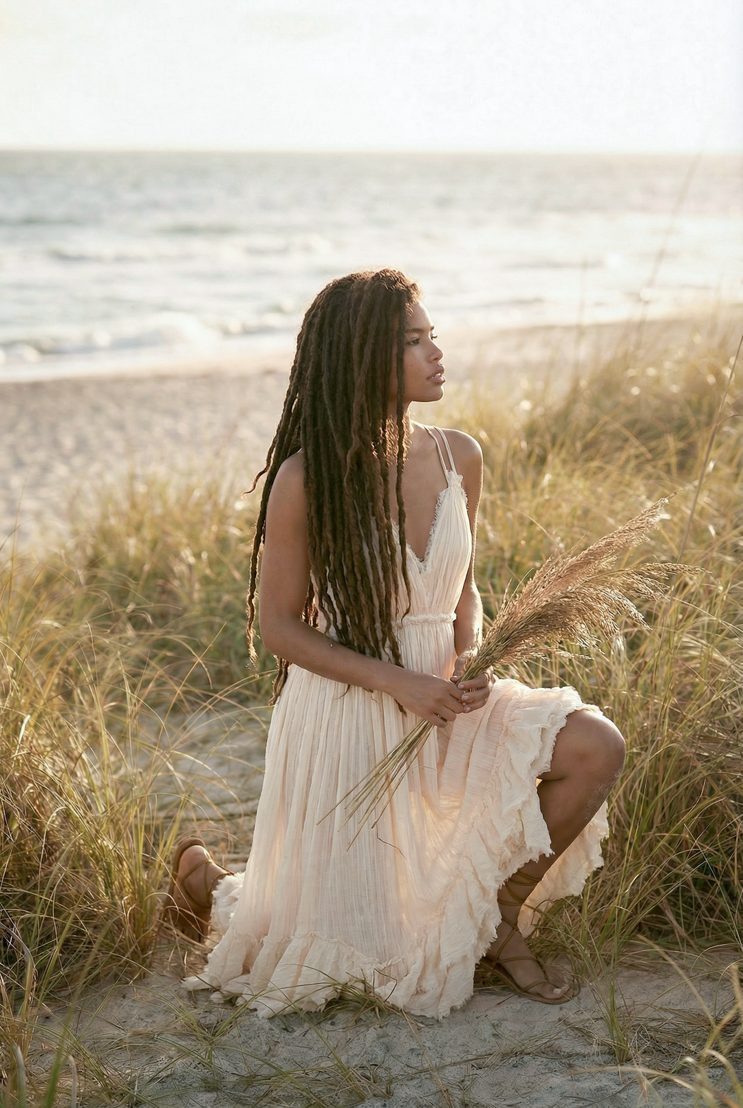 Mira Cotton Ruffle Dress Undyed