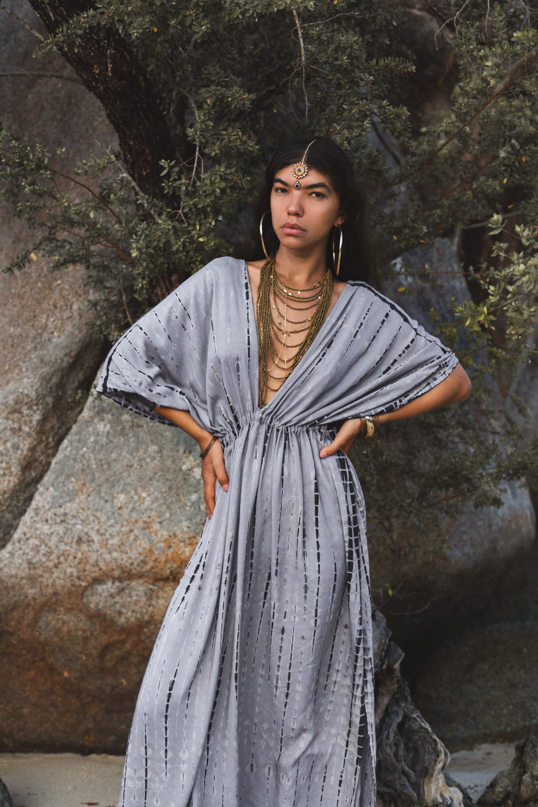 light grey wrap dress Linen dress Evelyn 4XL / Light gray