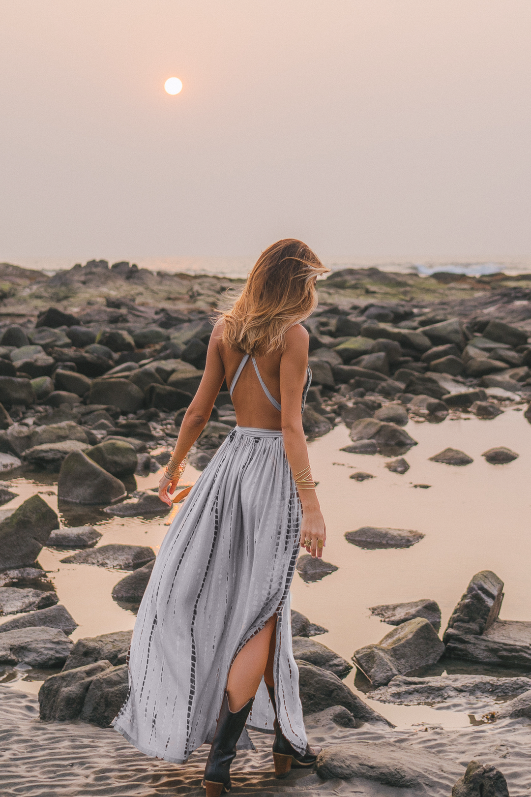 Tie Dye Dress Kiana Light Grey