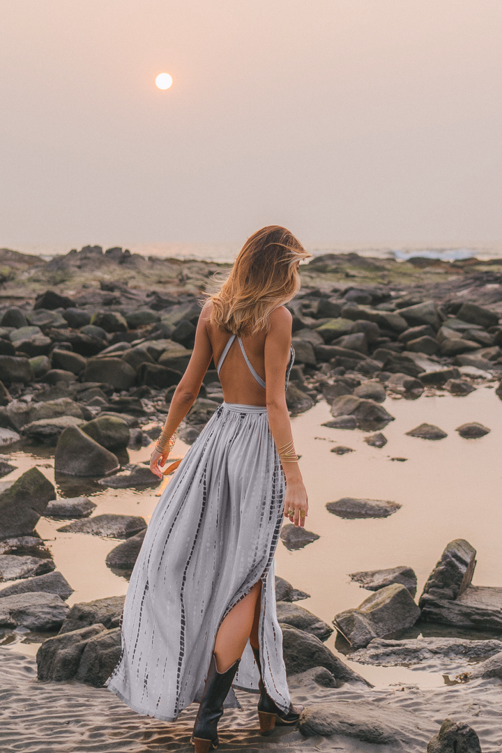 Tie Dye Dress Kiana Light Grey