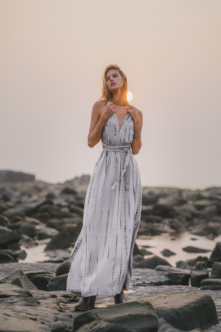 Tie Dye Dress Kiana Light Grey