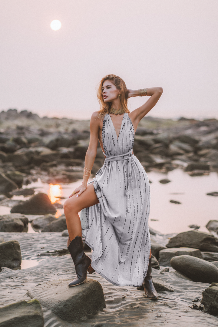 Tie Dye Dress Kiana Light Grey