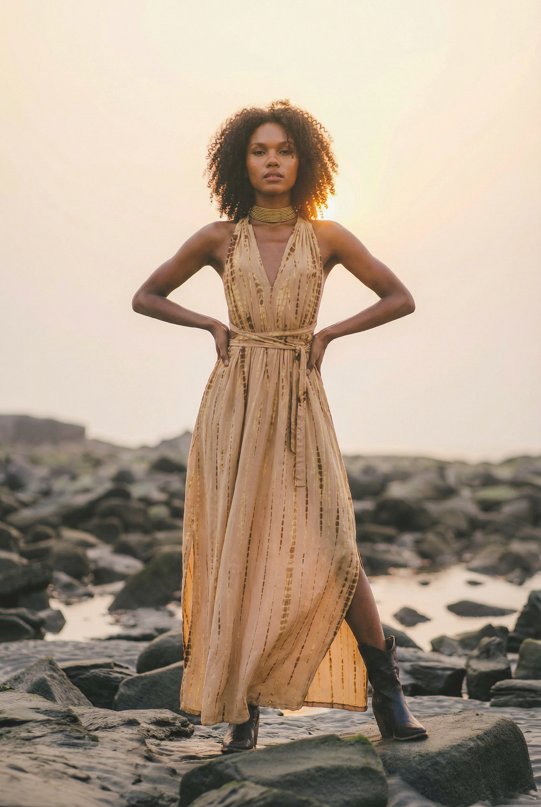 Boho Tie Dye Maxi Dress Kiana for Women | Comfortable & Elegant Summer Dress | Bohemian Style in Beige Boho Tie Dye Maxi Dress Kiana for Women | Comfortable & Elegant Summer Dress | Bohemian Style in Beige
