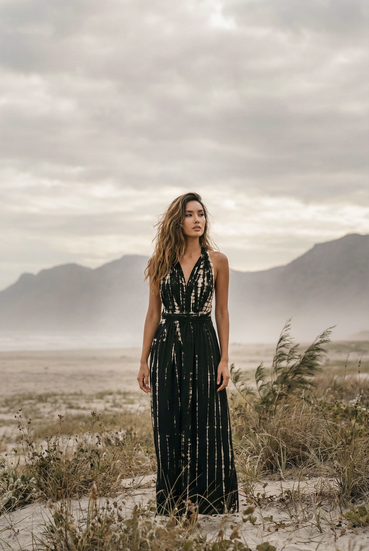 Tie Dye Dress Kiana Black
