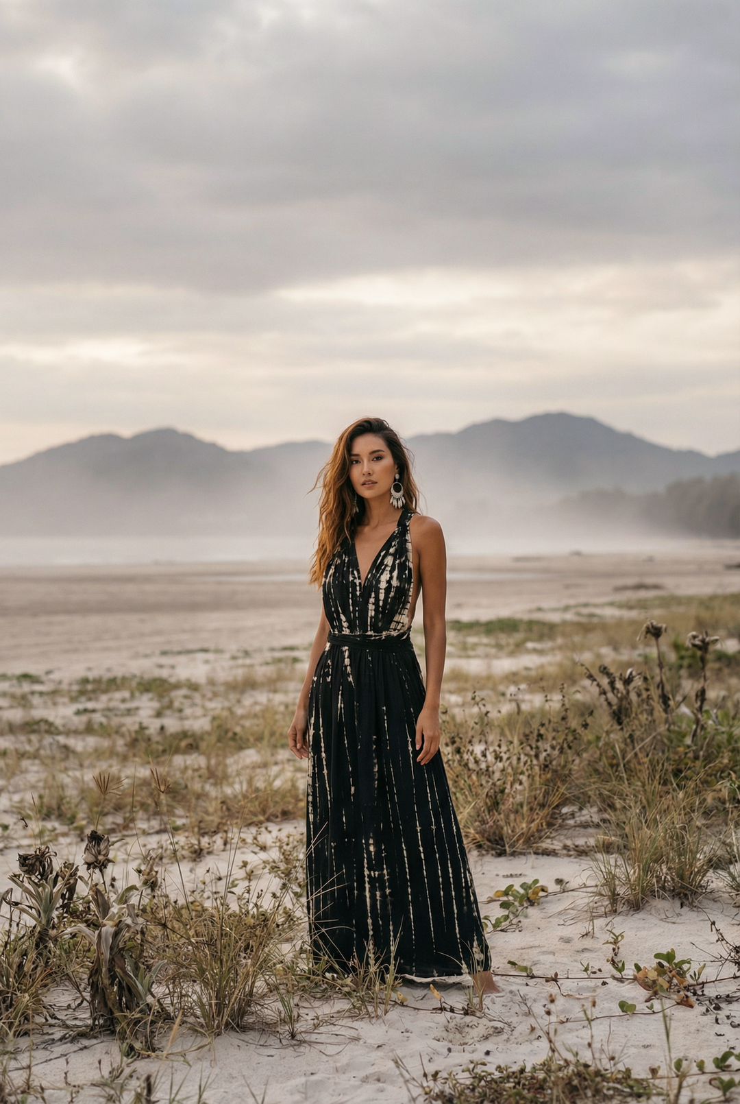 Tie Dye Dress Kiana Black