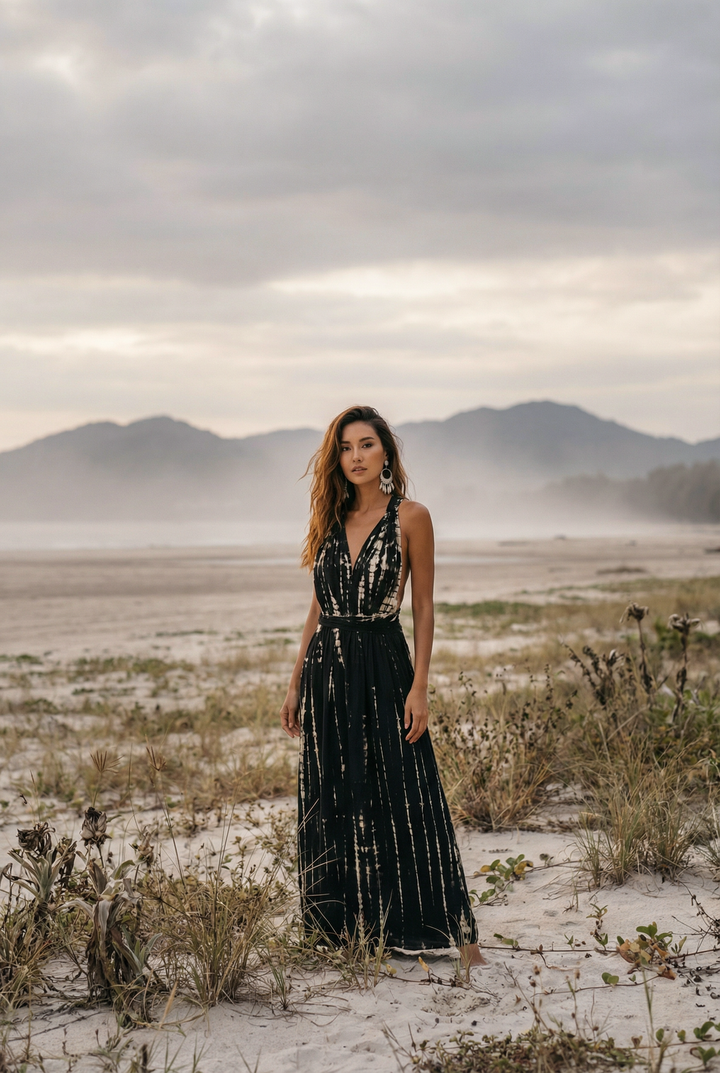 Tie Dye Dress Kiana Black