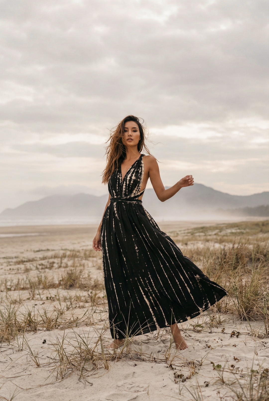 Tie Dye Dress Kiana Black