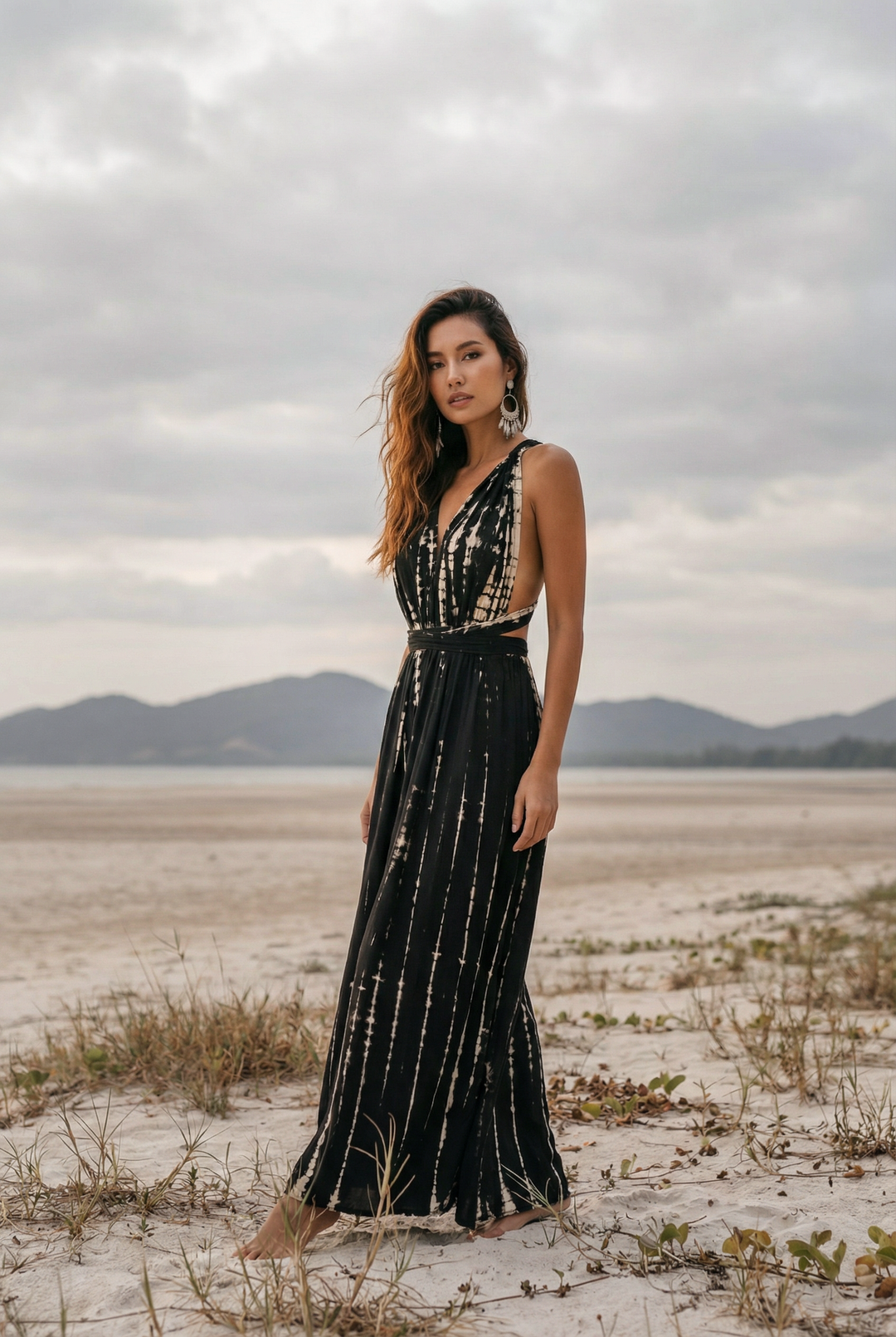Tie Dye Dress Kiana Black