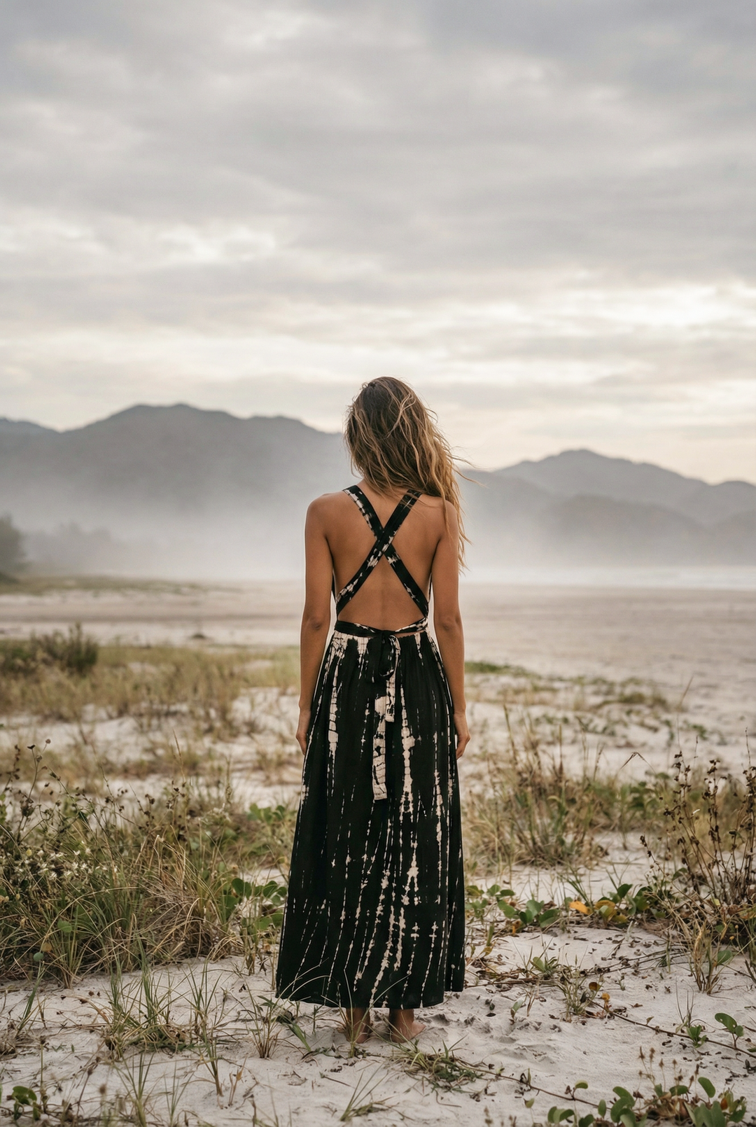 Tie Dye Dress Kiana Black