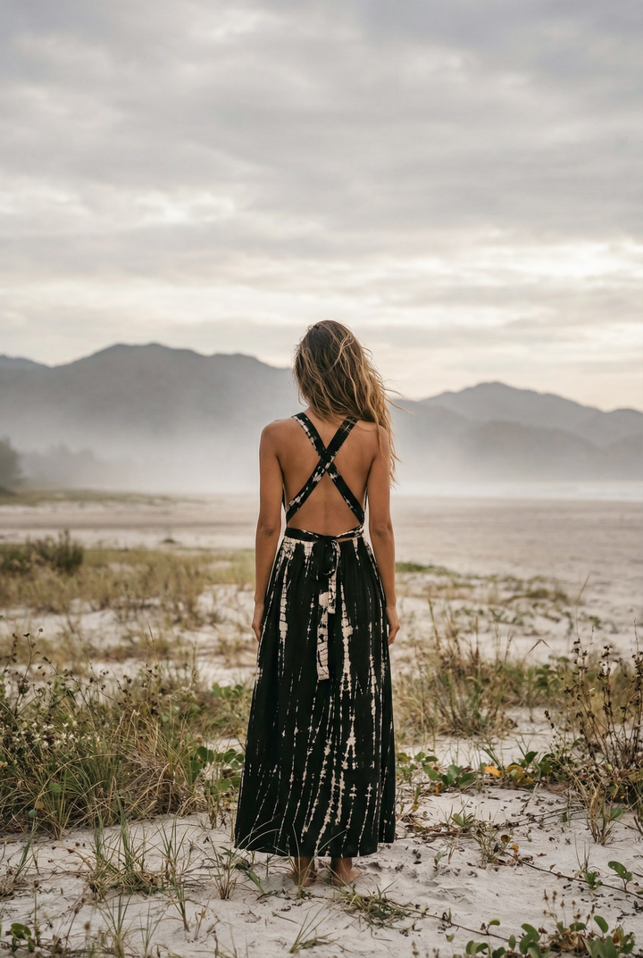 Tie Dye Dress Kiana Black