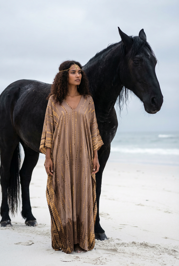 Maxi Kaftan Dress Tie Dye Lioness