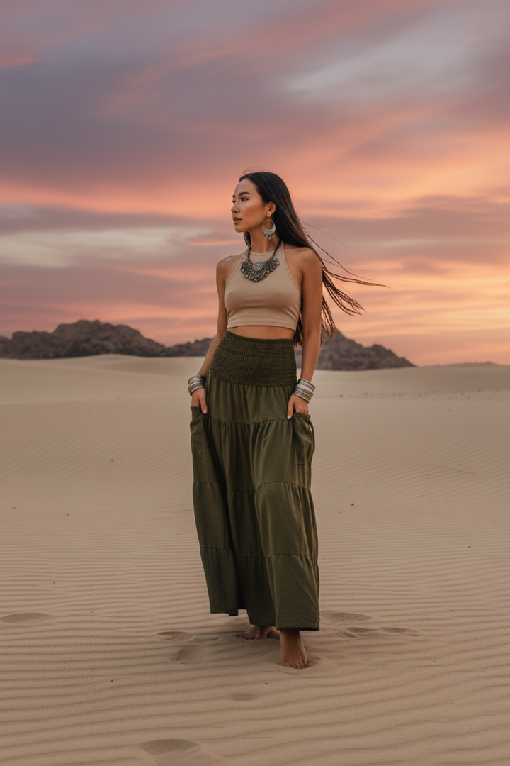 Maxi Skirt Keela Olive