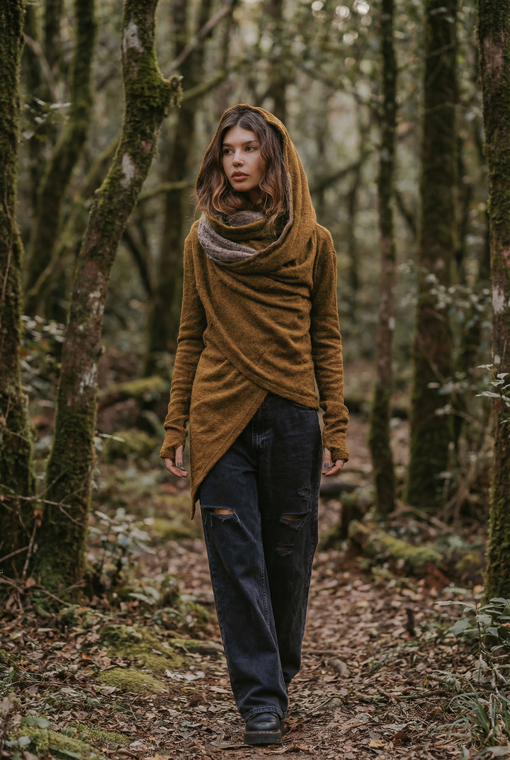 Nyx Hooded Sweater Cardigan Caramel