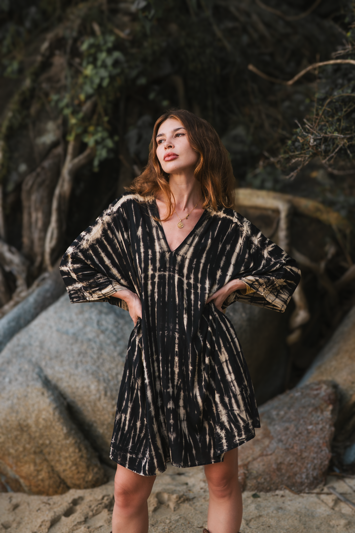 Sakari Tie Dye Dress Zebra