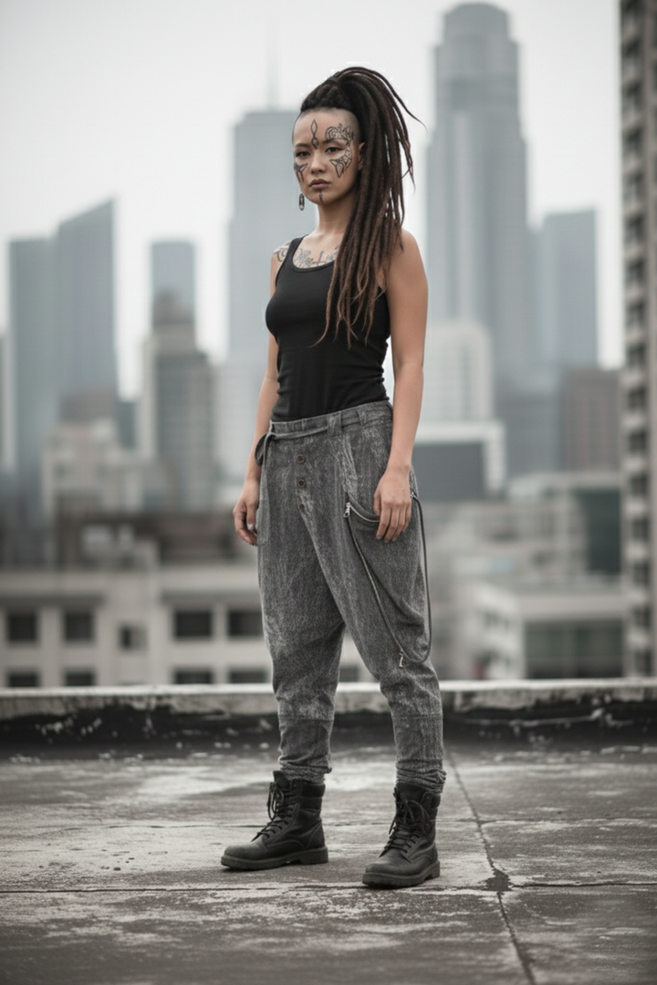 Cyberpunk Harem Pants Women & Men Smoke