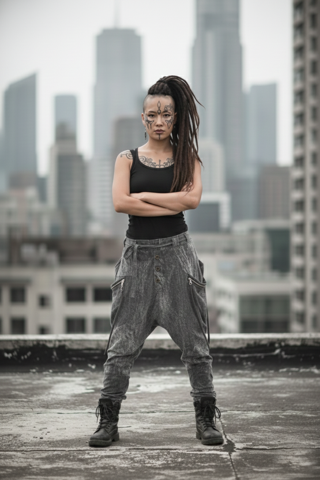 Cyberpunk Harem Pants Women & Men Smoke