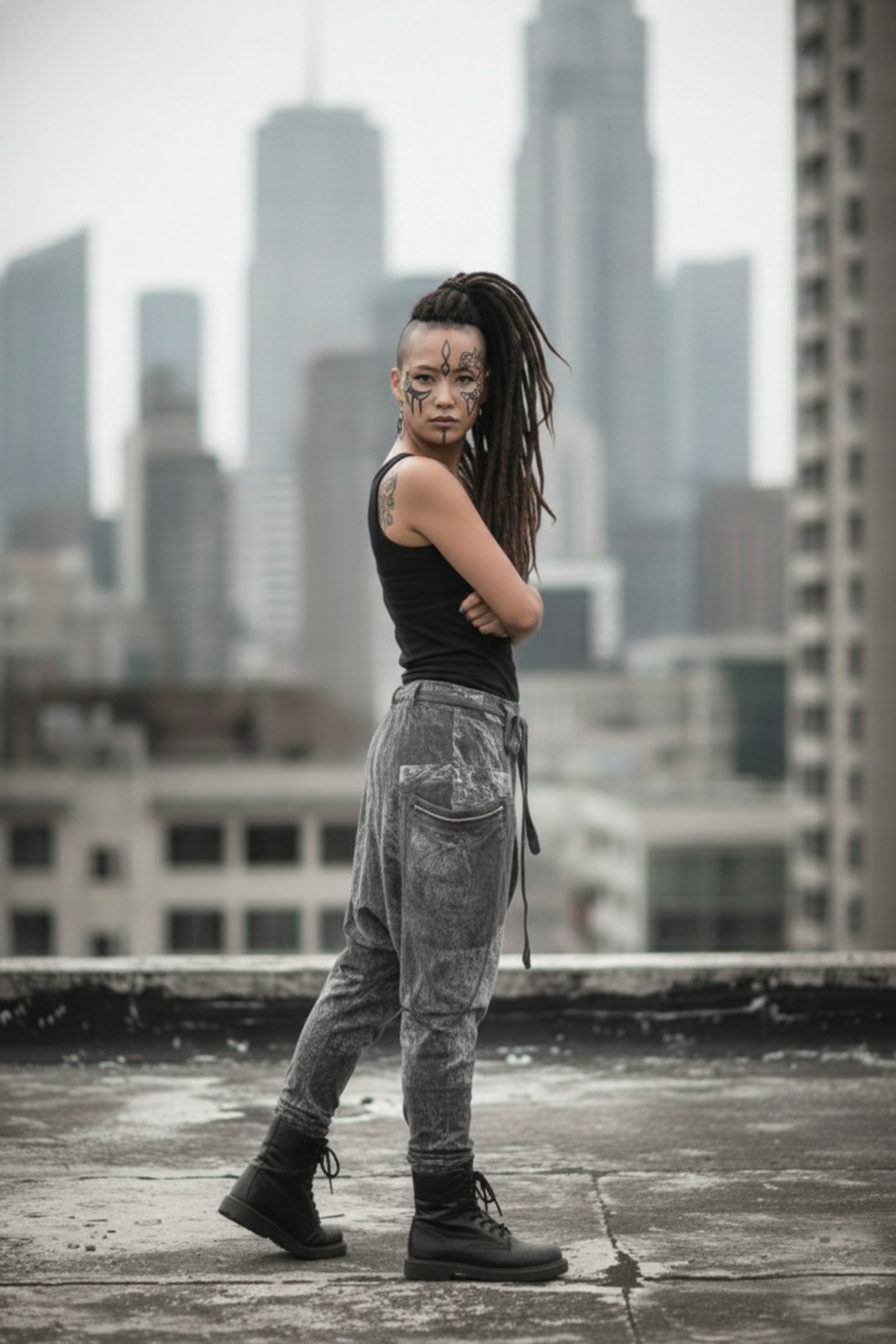 Cyberpunk Harem Pants Women & Men Smoke