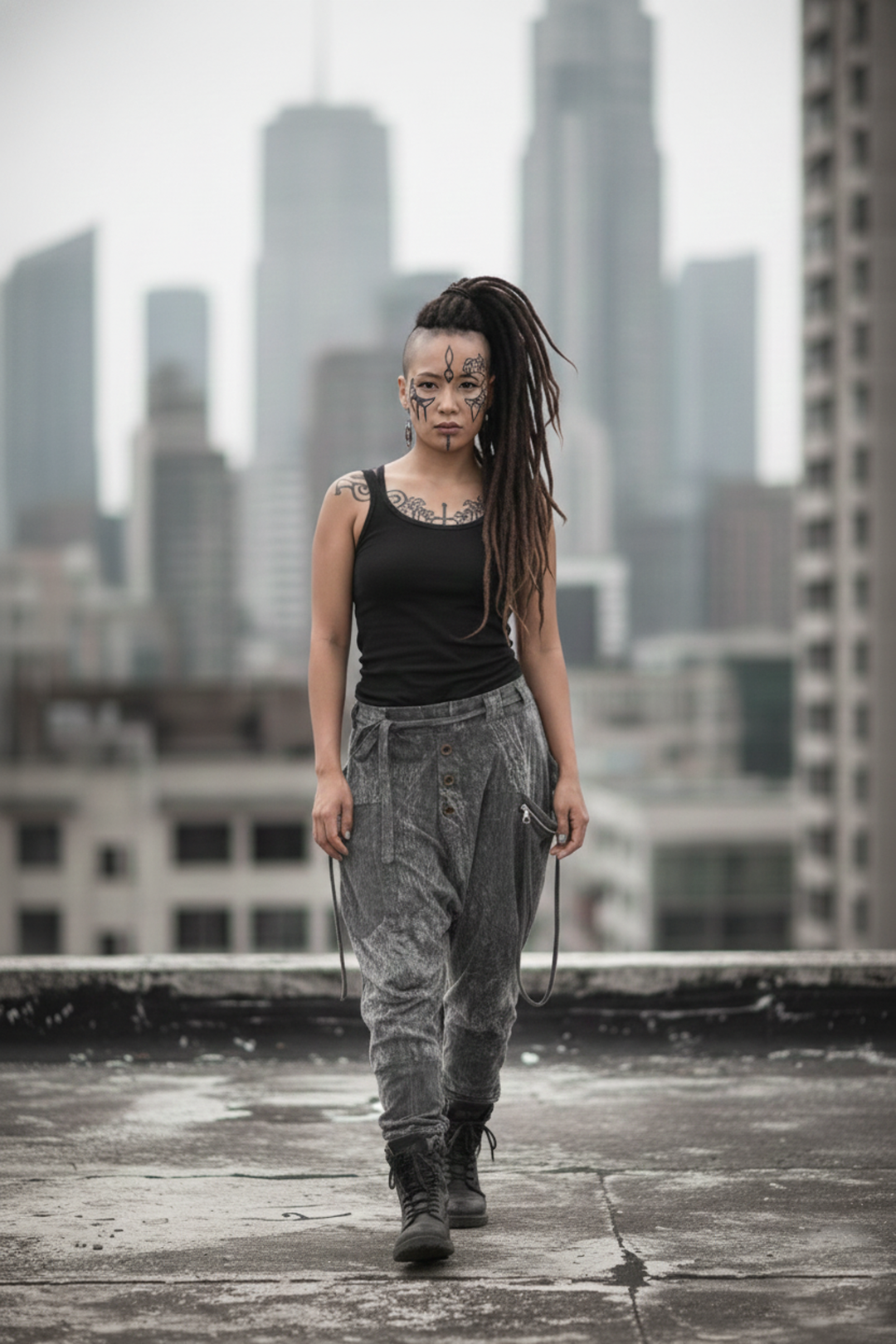 Cyberpunk Harem Pants Women & Men Smoke