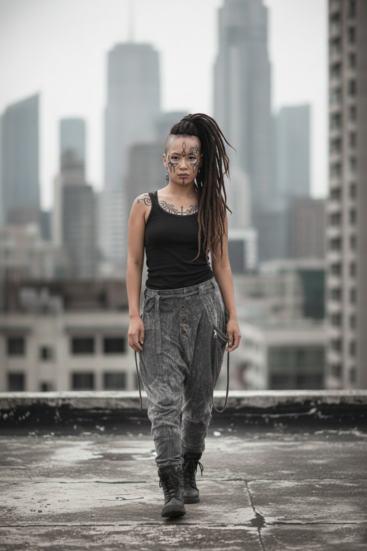 Cyberpunk Harem Pants Women & Men Smoke