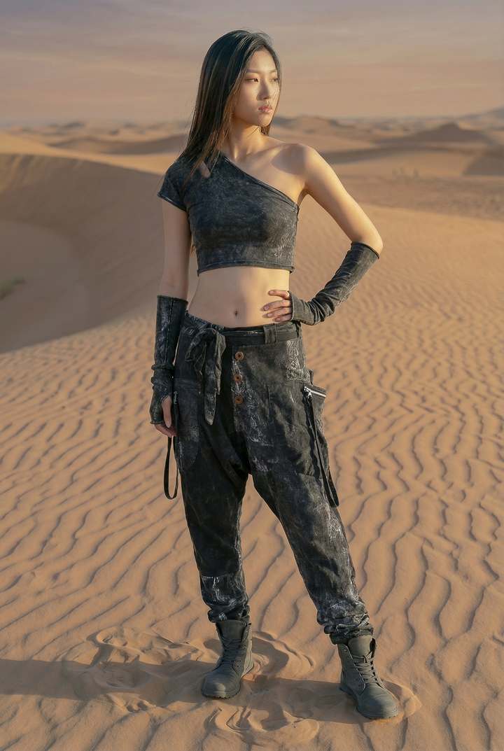 Cyberpunk Harem Pants Women & Men Smoke