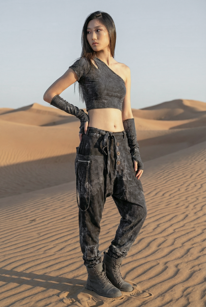 Cyberpunk Harem Pants Women & Men Smoke