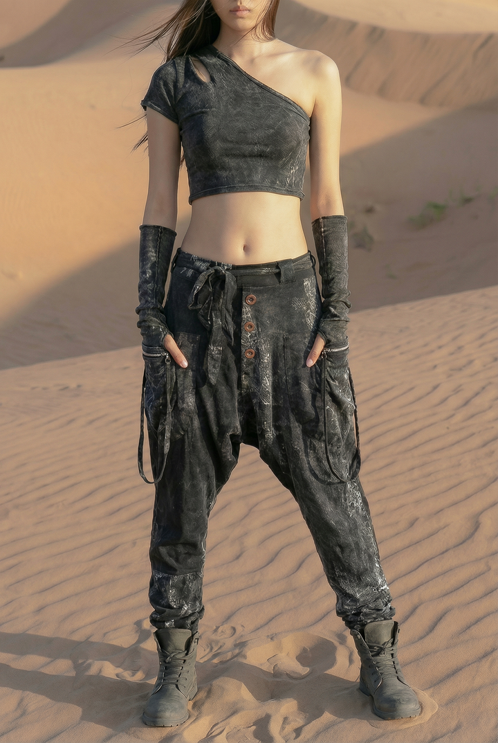 Cyberpunk Harem Pants Women & Men Smoke