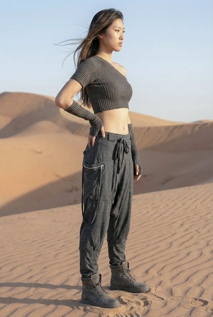 Cyberpunk Harem Pants Women & Men Charcoal