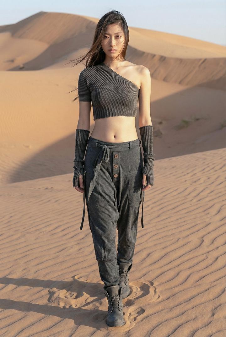 Cyberpunk Harem Pants Women & Men Charcoal