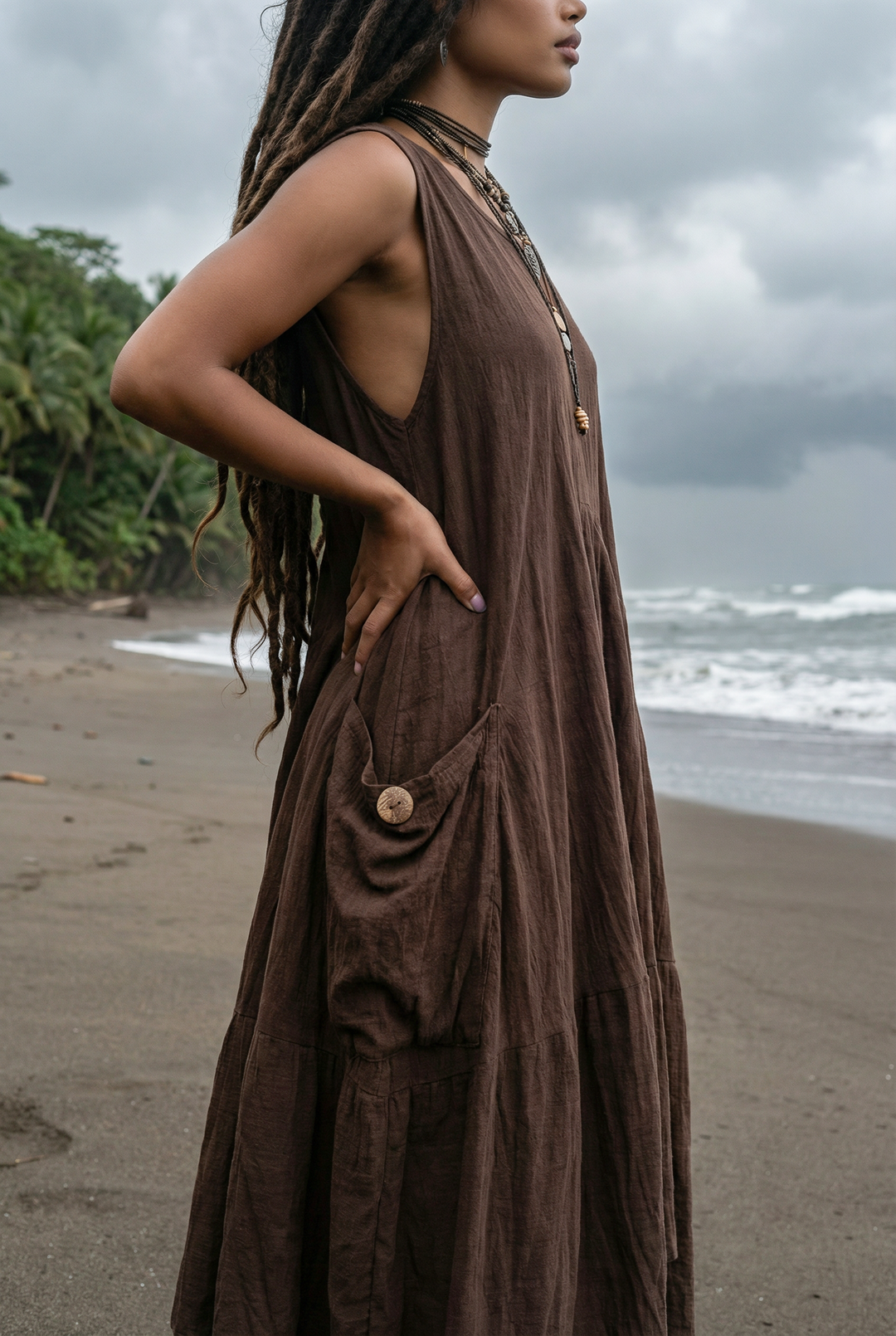 Midaxi Dress Wayan Brown