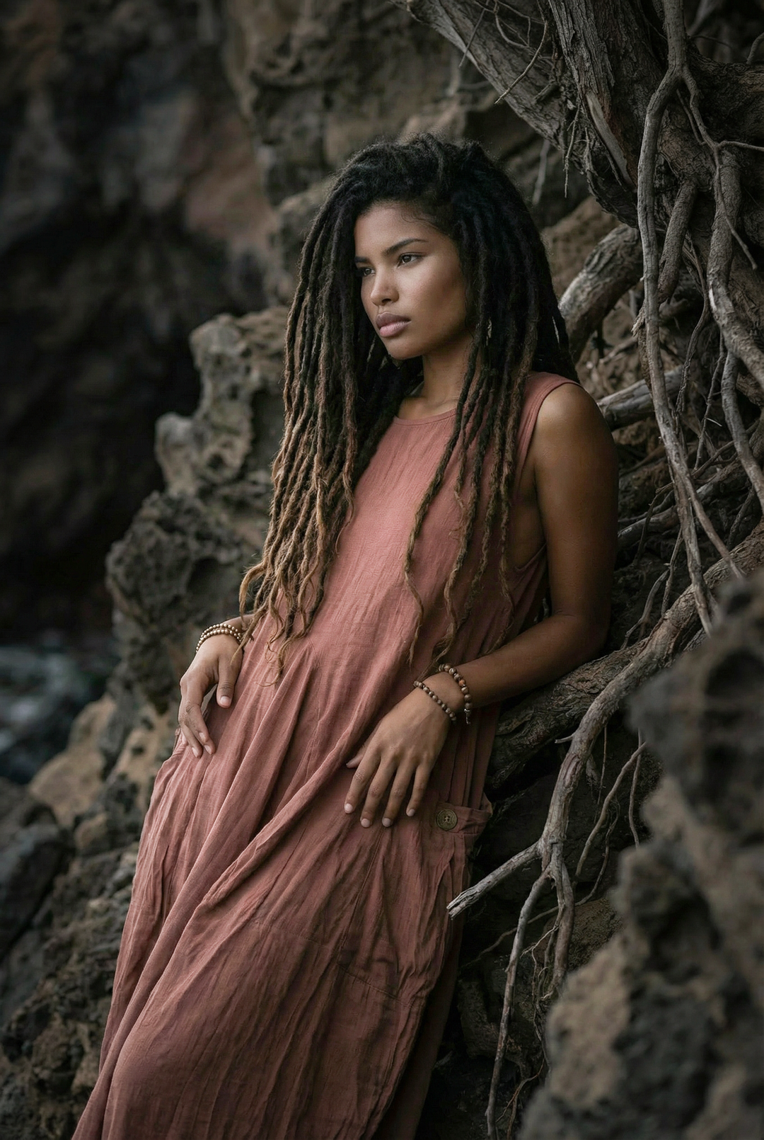 Midaxi Dress Wayan Sandstone