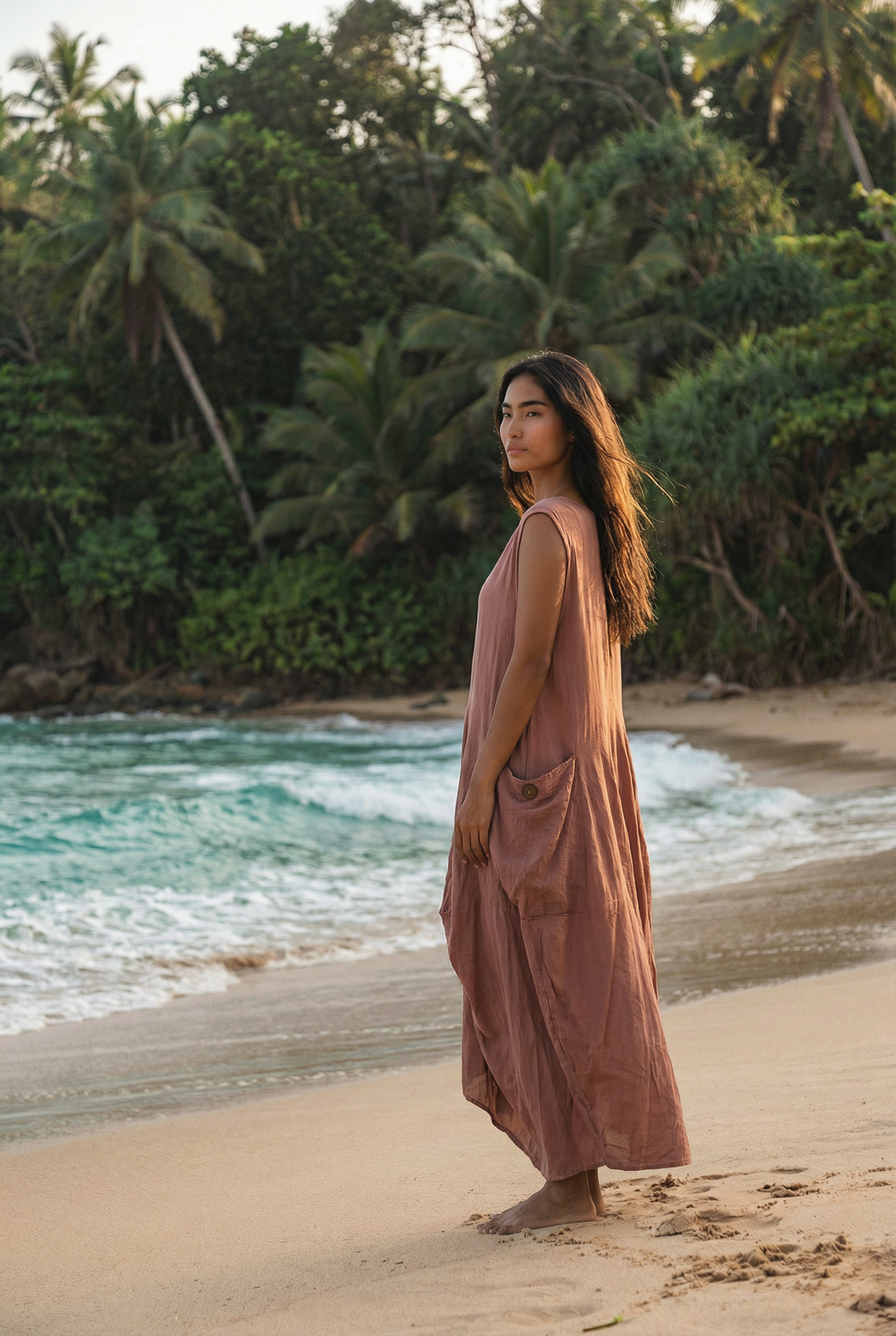 Midaxi Dress Wayan Sandstone