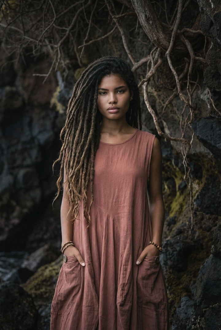 Midaxi Dress Wayan Sandstone