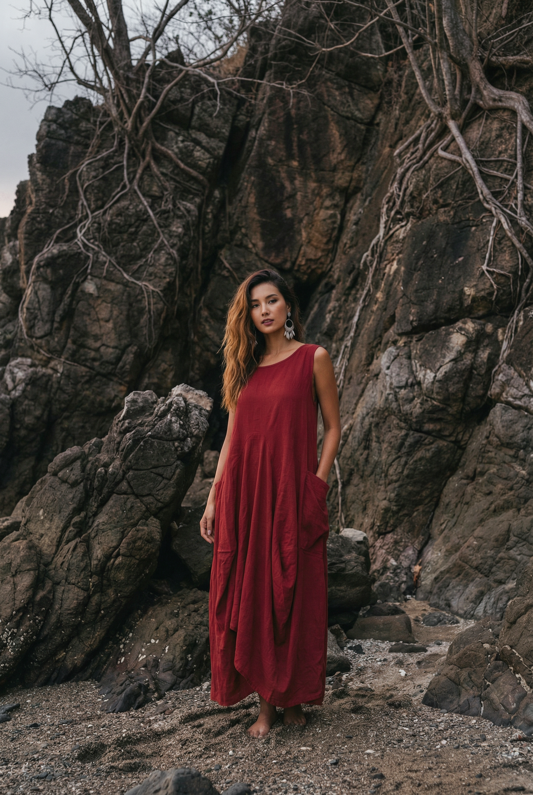 Midaxi Dress Wayan Red