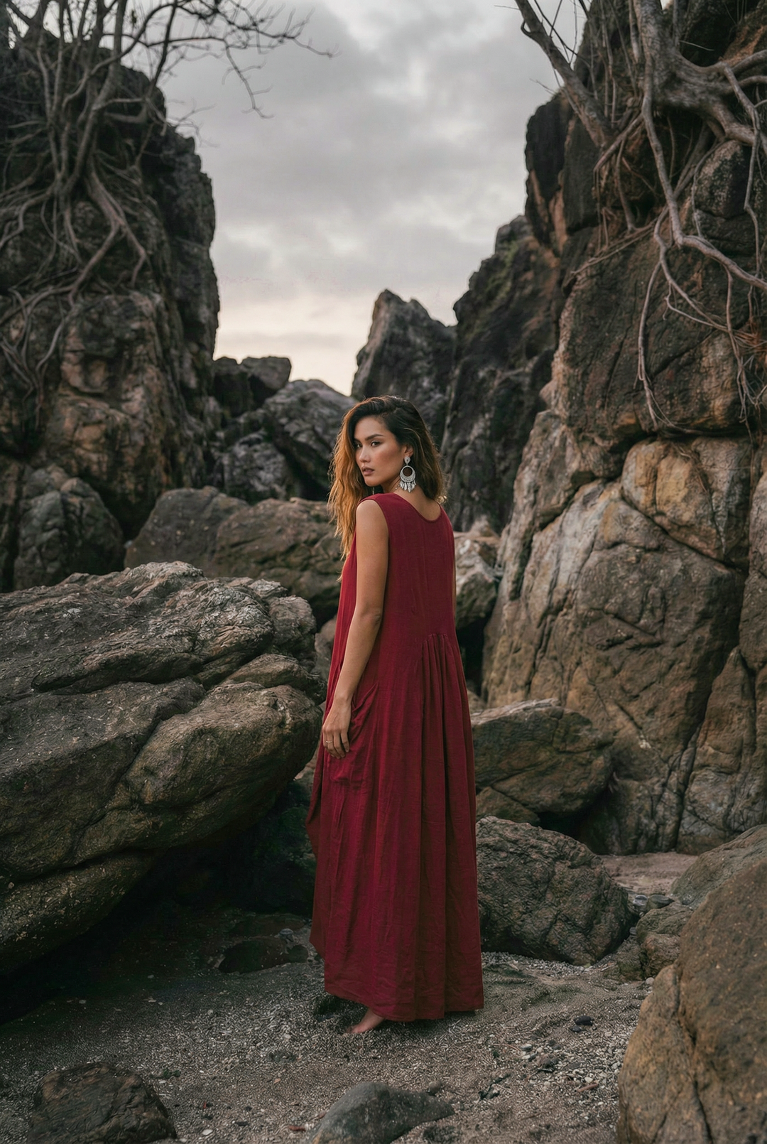 Midaxi Dress Wayan Red